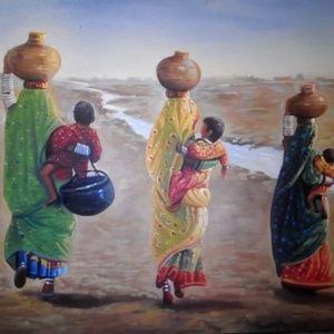 Pakistani cultural painting on canvas